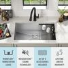 32&rdquo; Workstation Kitchen Sink Undermount&nbsp;16 Gauge&nbsp;Stainless Steel Single Bowl with&nbsp;WorkFlow&trade; Ledge and Accessories